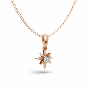 Sun Star Pendant(without chain) - 18Kt Rose Gold vermeil